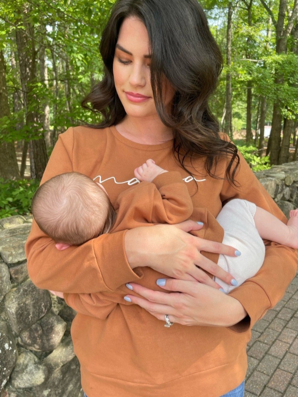Nursing Queen Cotton Cinnamon Brown Mama Crewneck Sweatshirt